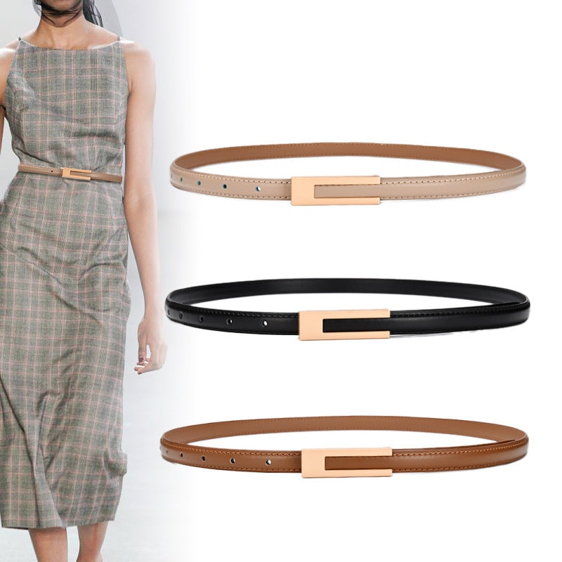 Thin Natural Leather Belt Silvat