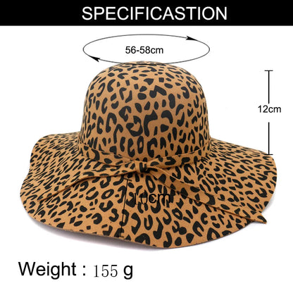 Leopard Wide Brim Hat