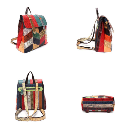 Colorful Leather Backpack Joy