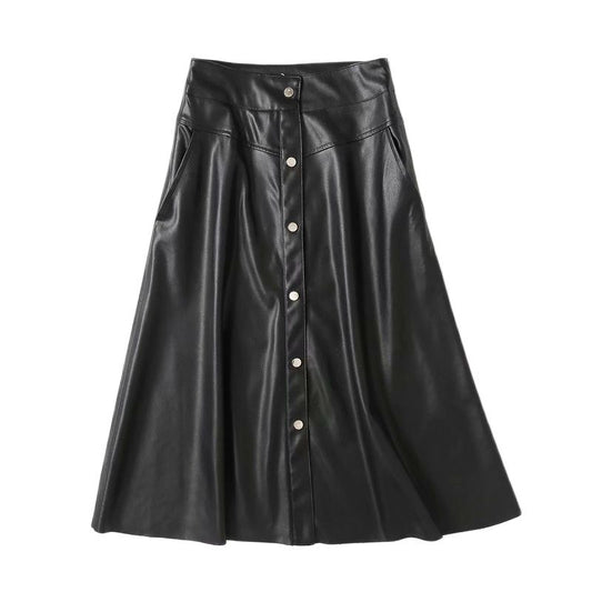 Retro Style Leather Skirt Sk07