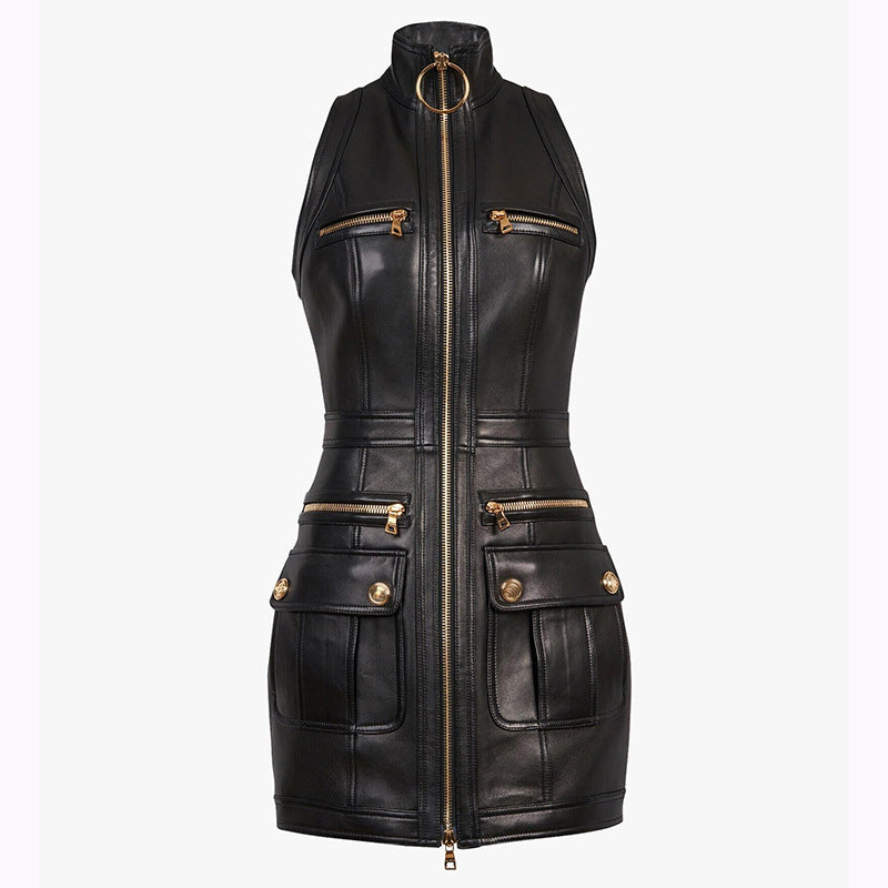 Gothic Leather Dress Sk05