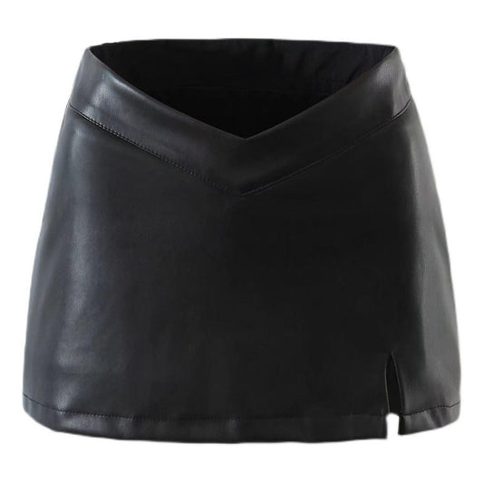 Skirt Leather V-Waist Sk03