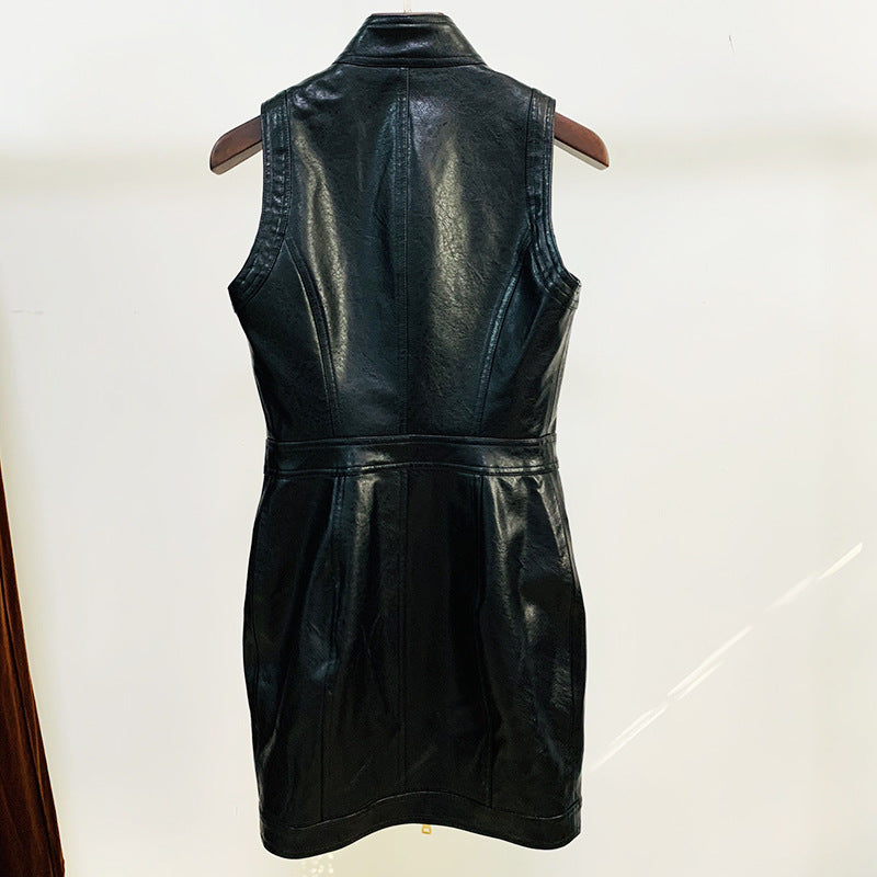 Gothic Leather Dress Sk05