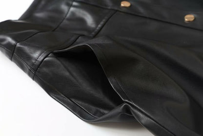 Retro Style Leather Skirt Sk07