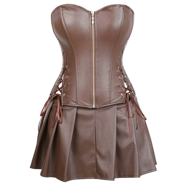 Leather Corset Dress Gothic WS Salma
