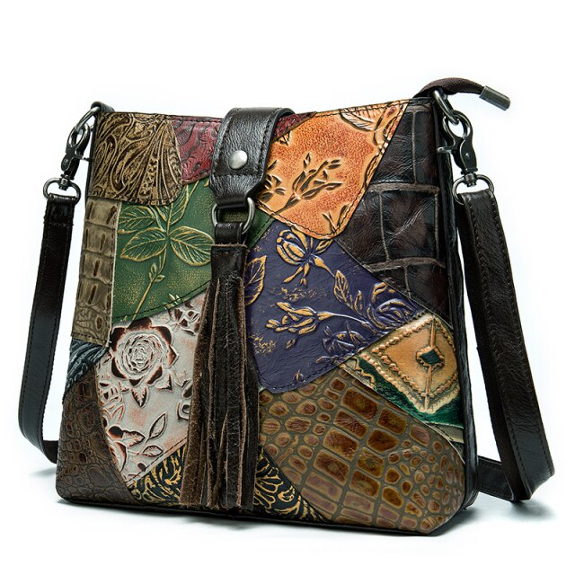 Natural Leather Bag Mosaic Collection
