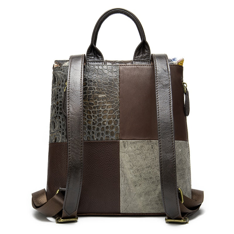 Mosaic Natural Leather Backpack Egil