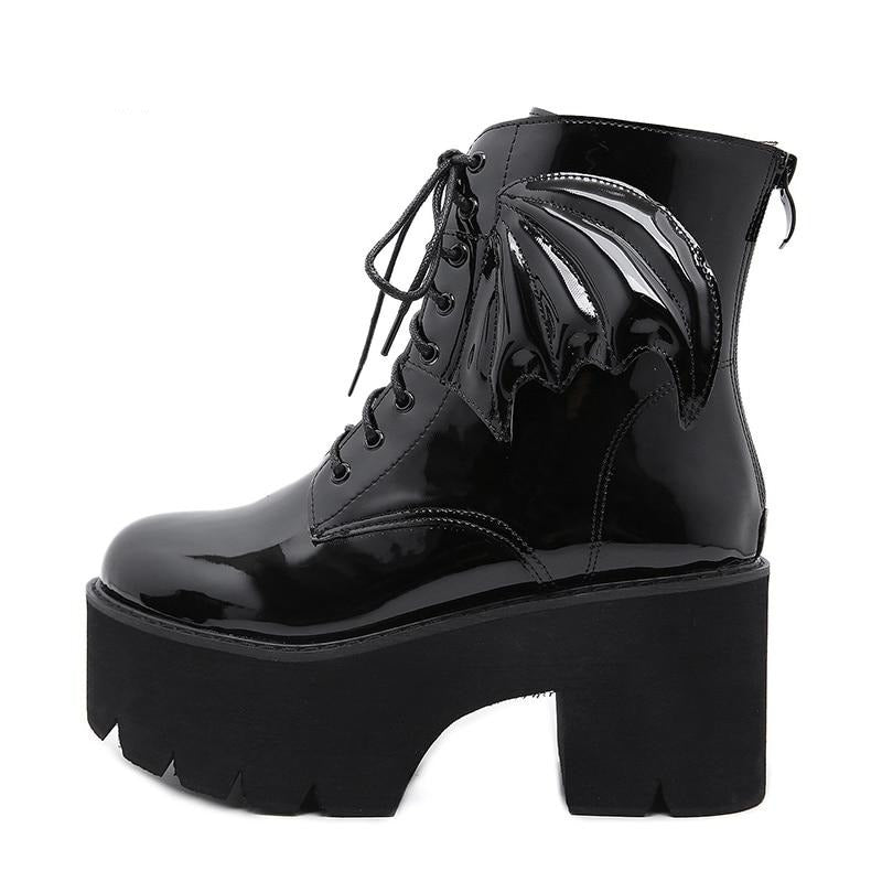 Patent Leather Gothic Ankle Boots WS F04