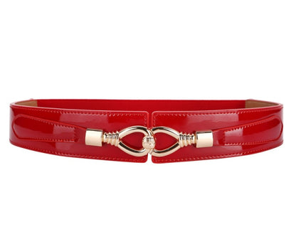 Elastic Patent Leather Belt Dava