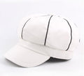 Black or White Faux Leather Cap