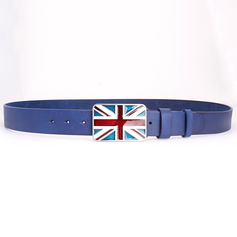 Natural Leather Belt British Flag WS B20