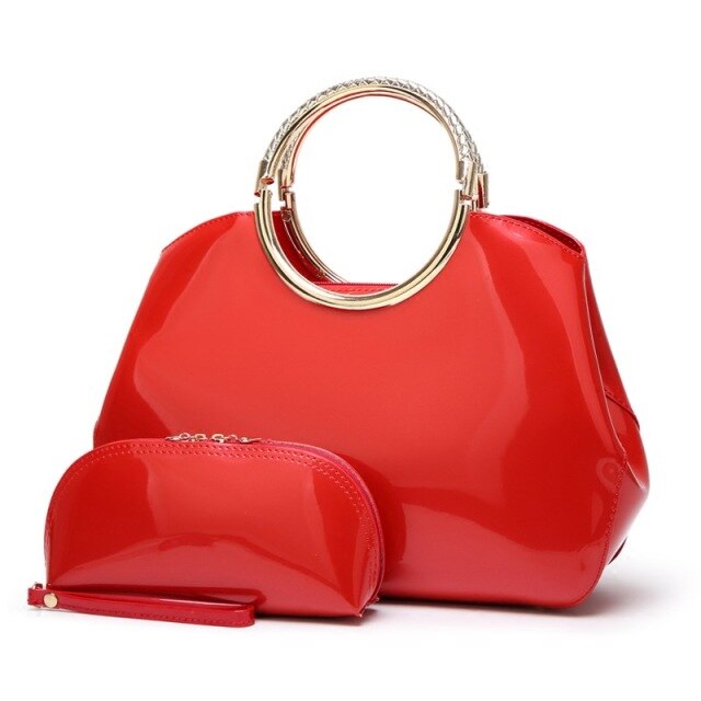 Patent Leather Handbag + Gift Bag Azmar