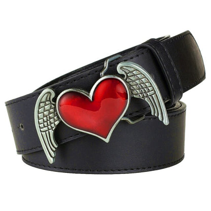 Natural Leather Heart Belt WS B05