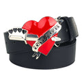 Natural Leather Heart Belt WS B05