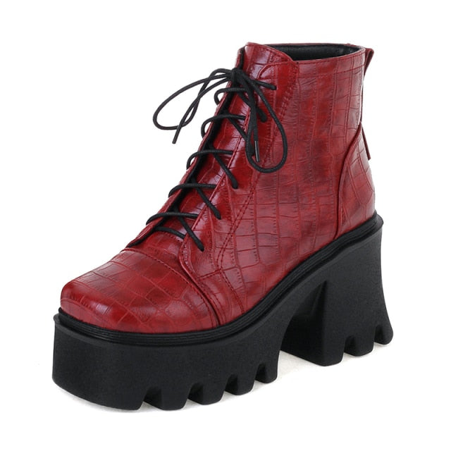 Platform Lace Up Ankle Boots WS F21