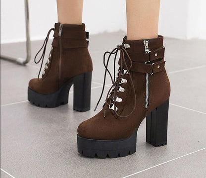 Suede Gothic Ankle Boots WS F26