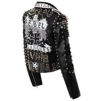 Punk-Rock Leather Jacket WS J50