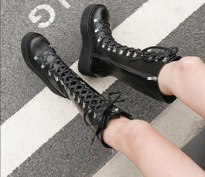 Laced Platform Boots WS F08