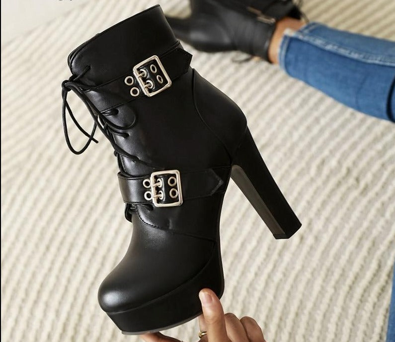 Gothic Ankle Boots High Heel WS F09