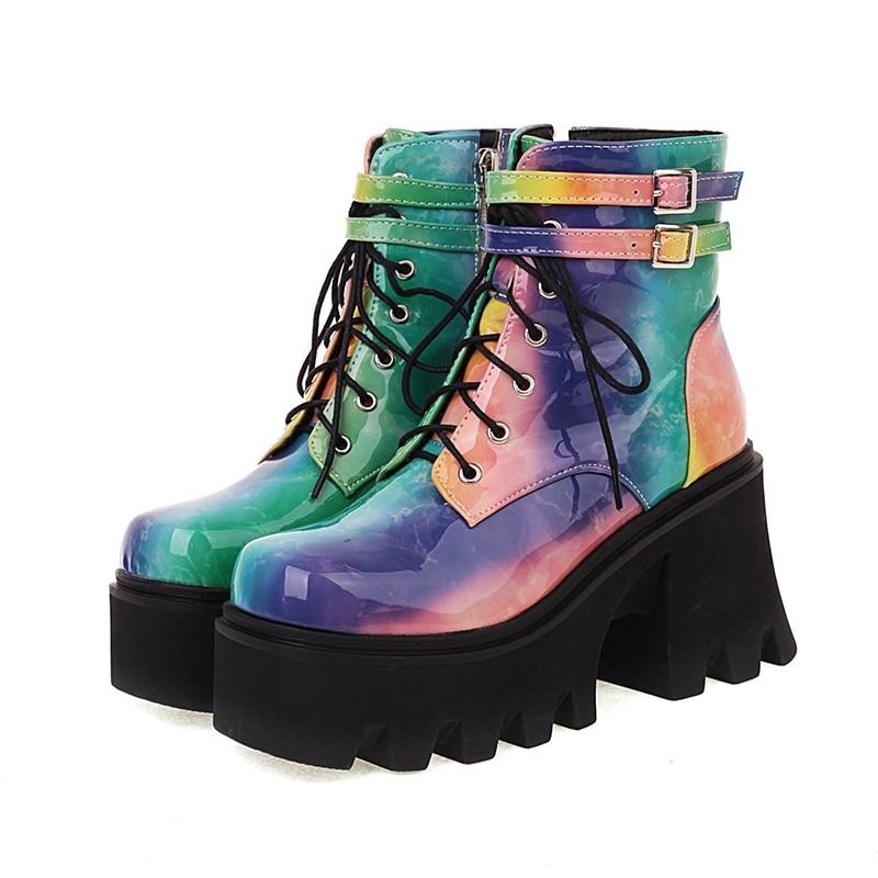 Colourful Patent Leather Boots WS F17