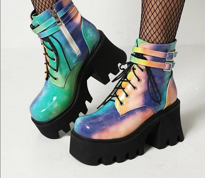 Colourful Patent Leather Boots WS F17