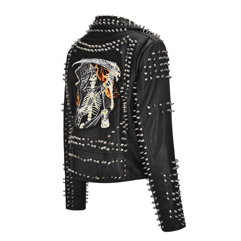 Gothic Punk Leather Jacket WS J39