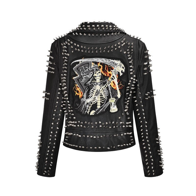 Gothic Punk Leather Jacket WS J39