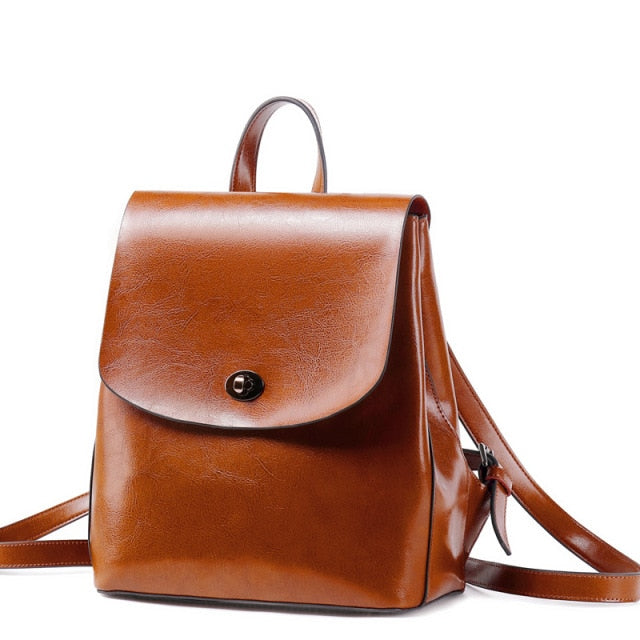Natural Leather Backpack Helyda