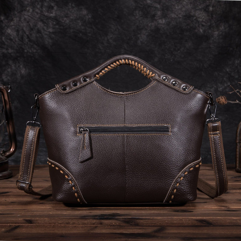 Carved Natural Leather Handbag Adelaide