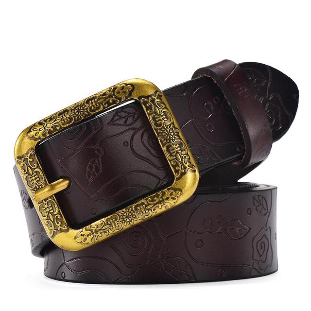 Wide Natural Leather Belt Bertone