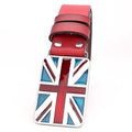 Natural Leather Belt British Flag WS B20