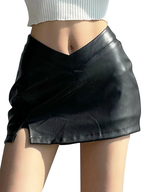 Skirt Leather V-Waist Sk03